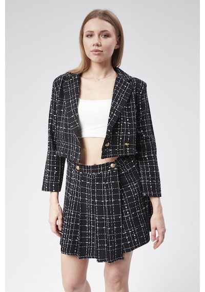 Vioshine Vıoshıne Kadın Ekose Etekli İkili Takım Siyah