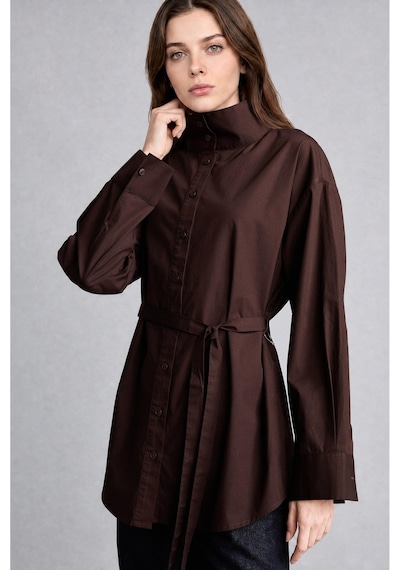 Defacto Regular Fit Dik Yaka Kuşaklı Poplin Uzun Kollu Tunik H3217ax26aubn340 Kahve-bn340 Defacto Regular Fit Dik Yaka Kuşaklı Poplin Uzun Kollu Tunik H3217ax26aubn340 Kahve-bn340