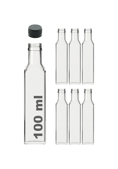 Maraska Şeffaf 100 Ml Sızdırmaz Kapaklı Boş Cam Şişe 6 Adet Sku: Smg8690010529077 Açık Gri