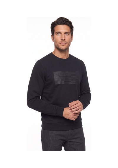 Fabrika Siyah Erkek Baskılı Sweatshirt F6wm-swt 2062