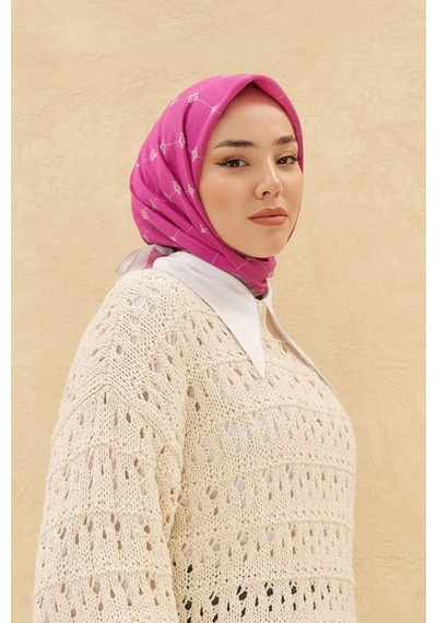 Silk Home Olinda Eşarp - Fuşya Gri - Fuşya Gri