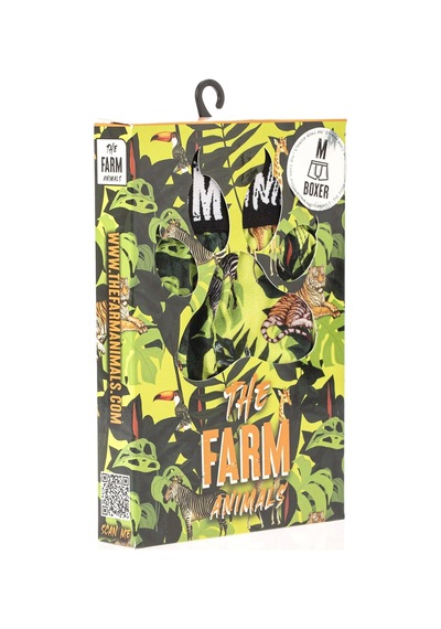 Farm Animals Tropical Desenli Boxer Yeşil