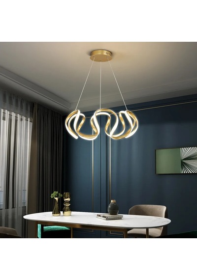 Örümcek Model 3 Renkli Gold Renk Modern Spor Led Avize Gold