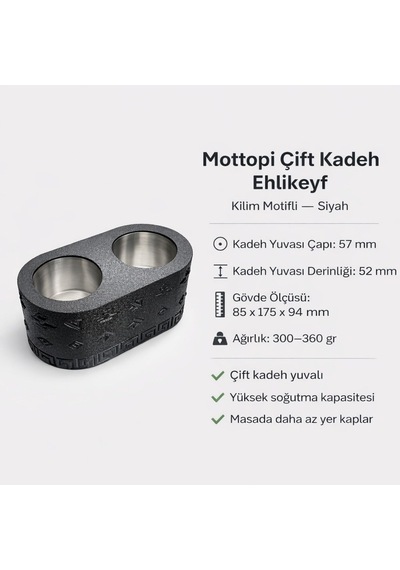 Ehlikeyf Şişe Ve 2 Adet Çift Kadeh Bardak Soğutucu