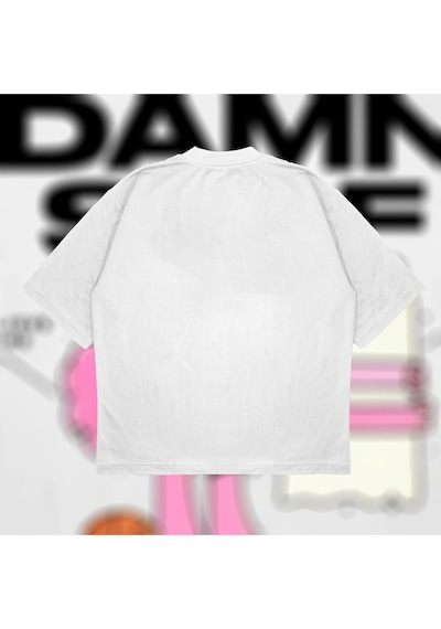 Startmore Bet On You Damnself Oversize Unisex Pamuklu Nefes Alan Kalın Kumaşlı Beyaz