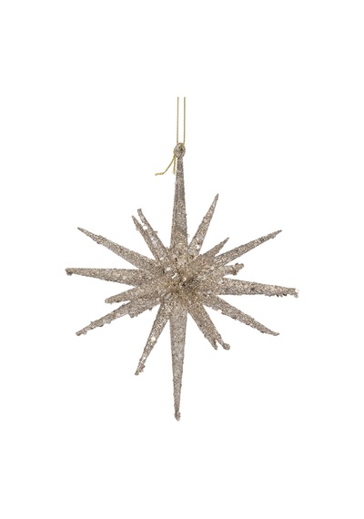 Karaca Home New Year Yılbaşı Glitter Star 3 Adet Ağaç Süsü Seti Gold 15x15x15 Cm