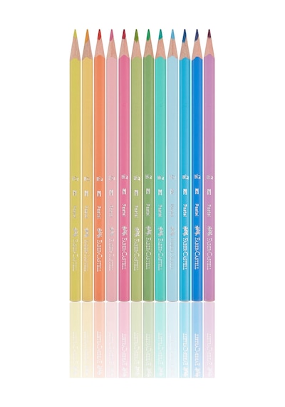 Faber-castell Pastel Renkler Üçgen Boya Kalemi 12'li 124-Pembe