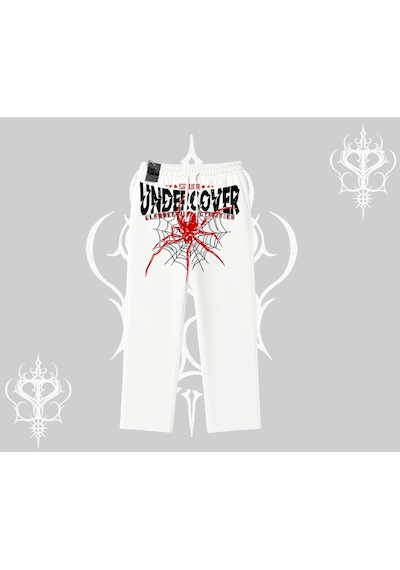 Beyaz Baggy Eşofman Altı Spider Undercover Beyaz
