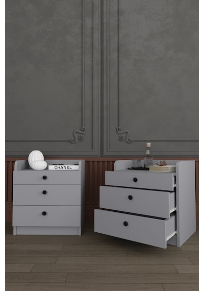 Asra Trend Yatak Odası Takımı 5 Parça %100 Mdf Gardırop Şifonyer Makyaj Masası Komodin Ytk01