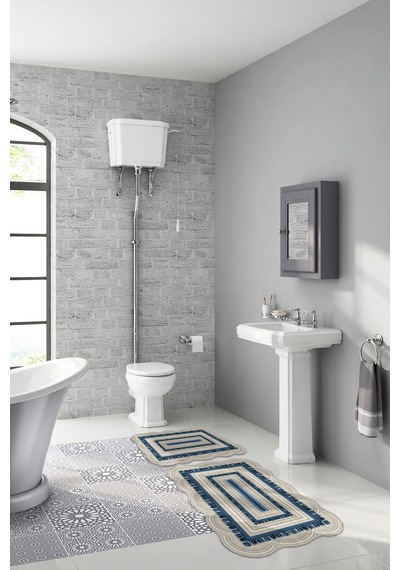Alanur Begonya Lazer Kesim 2 Li Banyo Takimi St210163mv Krem Mavi