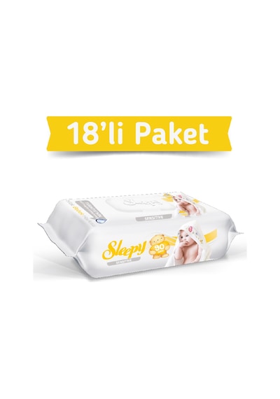 Sleepy Sensitive Islak Havlu Mendil 90x18 1620 Yaprak Tekli