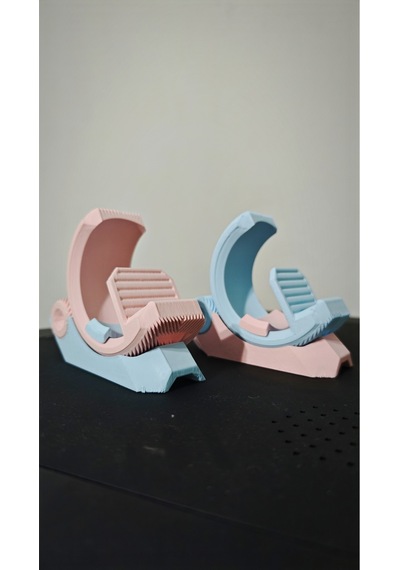 Morfem3d Pembe - Mavi Ayarlanabilir Cep Telefonu Standı Masaüstü Telefon Tutucu