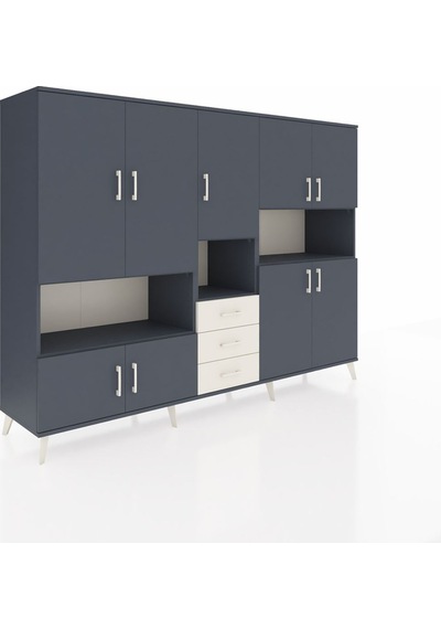 Hyperion Dolap 13 Raflı 3 Çekmeceli 9 Kapaklı 220x44x163 Antrasit Antrasit-antrasit/aytaşı Hyperion Dolap 13 Raflı 3 Çekmeceli 9 Kapaklı 220x44x163 Antrasit Antrasit-antrasit/aytaşı