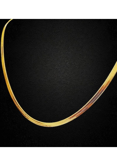 Gold Renk İtalyan Zincir Yassı Model Kadın Kolye Gold