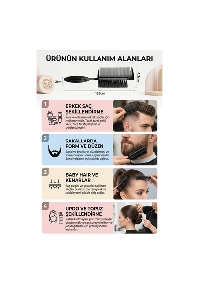Transformacion Sakal Bıyık Tarama Fırçası Sakal Tarağı, 721414