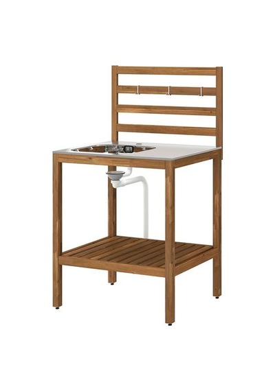 Ikea Nämmarö Dış Mekan Lavabo Ünitesi, Açık Kahverengi-paslanmaz Çelik, 80x62 Cm, Bataryasız