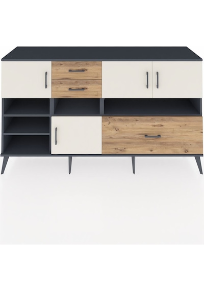 Kronos Konsol 7 Raflı 3 Çekmeceli 4 Kapaklı 176x59x99 Antrasit-ay Antrasit-aytaşı/çam