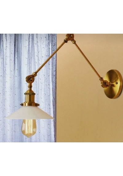 Mylights Retro Rustik Vintage Üç Mafsalı Aplik Beyaz Başlık O Beyaz