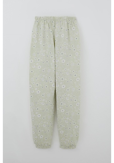 Breeze Kız Çocuk Pijama Takımı Çiçek Desenli 9-12 Yaş, Su Yeşili