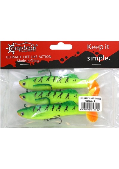 Captain 3575 Perfecto Soft 10cm 20gr Turna Silikonu 3'lü Set Suni Yem Color: 2