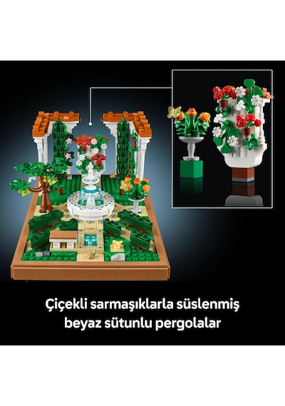 LEGO® Icons Fıskiyeli Bahçe 10359 - Yetişkinler için Dekoratif Bahçe Modeli Yapım Seti (1302 Parça)