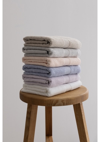 Ivory Lila Fitilli Mikro Fiber %100 Pamuk 2li Banyo Havlusu Seti Lila