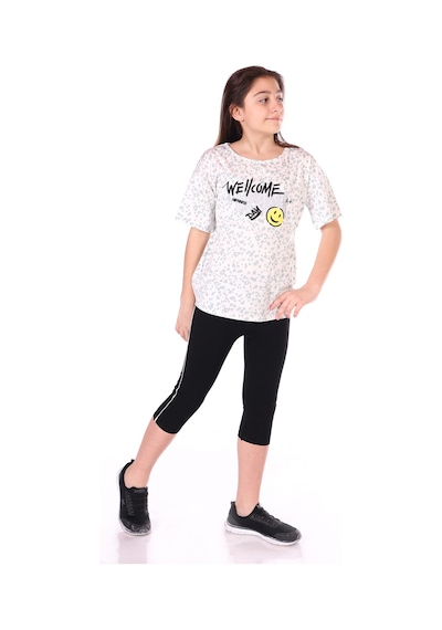 Toontoy Kids Toontoy Kız Çocuk Happiness Baskılı Kaprili Takım Yeşil