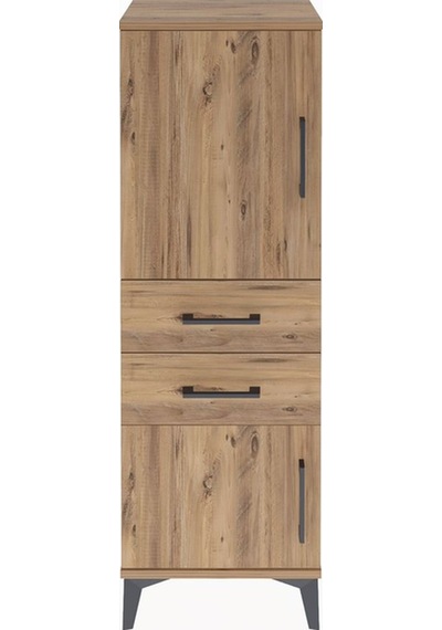 Arges Dolap 2 Raflı 2 Çekmeceli 2 Kapaklı 44x30x134 Çam-çam Çam