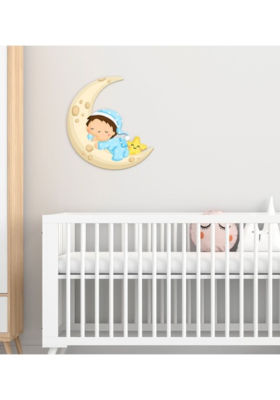 BK Gift Sevimli Çocuk Tasarımlı Çocuk Odası Ahşap Duvar Süsü-1