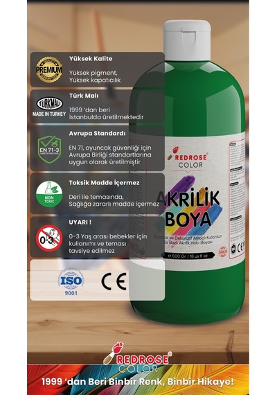 Red Rose Yeşil Akrilik Boya 500  G