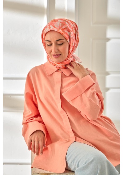 Silk Home Velora Eşarp 161001-42 Pudra, Pembe, Turuncu, Küf Yeşili