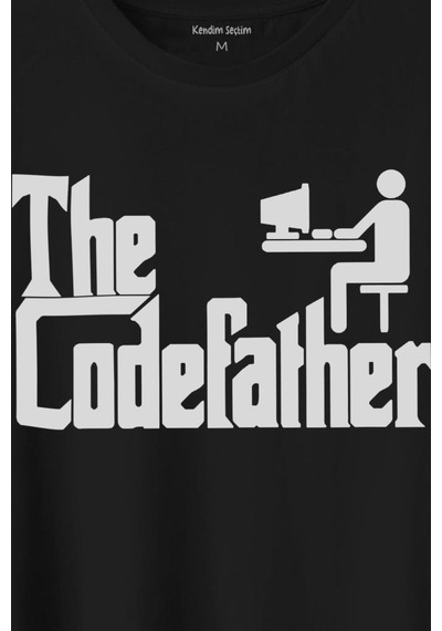 The Codefather Godfather Bilgisayar Code Korsan Hacker Yazılımcı Baskılı Tişört Unisex T-shirt 001