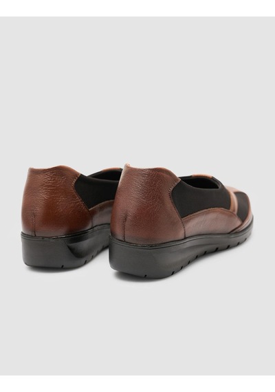 Cabani %100 Hakiki Deri Taba Detaylı Kadın Comfort Ayakkabı Taba