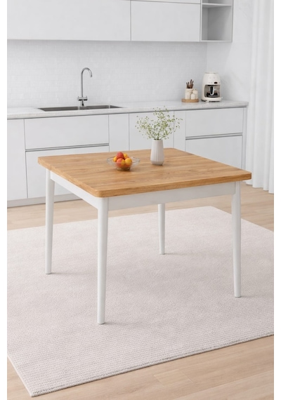 Renlife 70x70 Küçük Yemek Masası Metal Ayaklı Kompakt Mutfak Masası 2 Kişilik Minimal Masa Beyaz Çam Renlife 70x70 Küçük Yemek Masası Metal Ayaklı Kompakt Mutfak Masası 2 Kişilik Minimal Masa Beyaz Çam