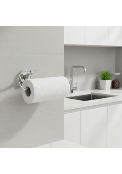 Krom Kağıt Havluluk Duvara Monte Vidalı Metal Kağıt Havlu Askısı 26 Cm, Parlak Krom Mutfak Aksesuarı Diğer
