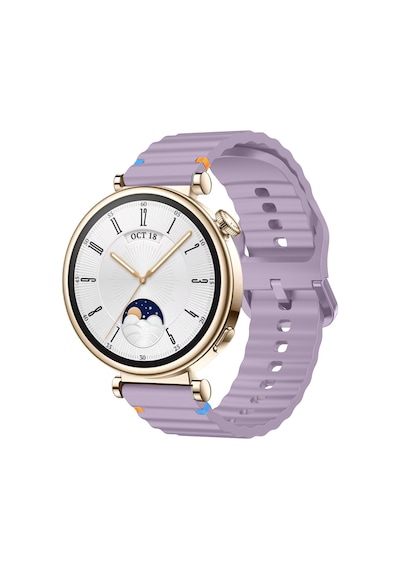 Huawei Watch Gt4 41mm İle Uyumlu Dalga Desenli Tokalı Yumusaş Soft Silikon Kordon