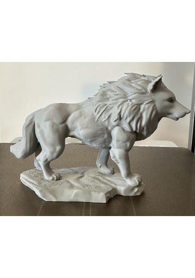 Büyük Kurt Figür Masa Decor Dekoratif Figür Gri Renk 17cm Balık