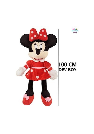 100 Cm. Dev Boy Mickey Minnie Mouse Peluş Oyuncak Ithal Kaliteli Fare Mini Miki Maus Kırmızı