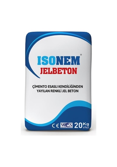 İsonem Çimento Esaslı Kendiliğinden Yayılan Renkli Jelbeton 20 Kg Mavi