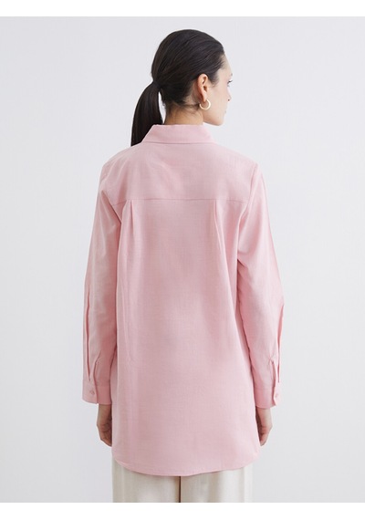 Lcw Modest Pembe Dokulu Kadın Gömlek Tunik