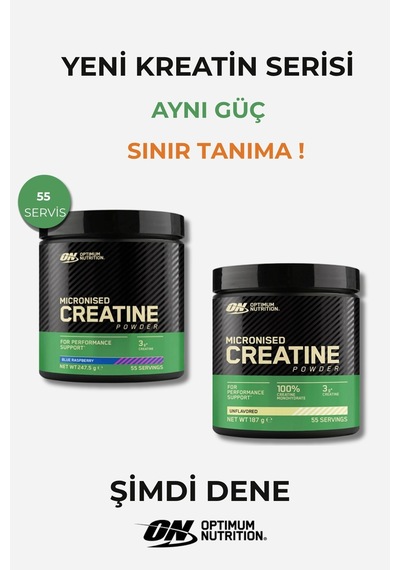 Kreatin Seti Blue Raspberry Aromalı Ve Aromasız 55 Servis Mikronize Toz