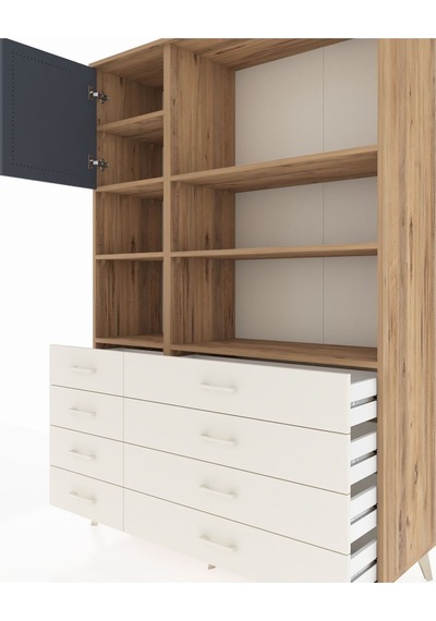Hyperion Dolap 7 Raflı 8 Çekmeceli Tek Kapaklı 132x44x195 Çam-antrasit/aytaşı Antrasıt/aytası - Atlas Çam Hyperion Dolap 7 Raflı 8 Çekmeceli Tek Kapaklı 132x44x195 Çam-antrasit/aytaşı Antrasıt/aytası - Atlas Çam