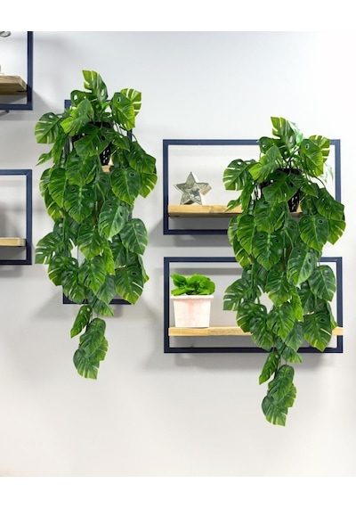 Yapay Çiçek Saksıda Sarkan Monstera Deve Tabanı Yapay Sarmaşık Pa
