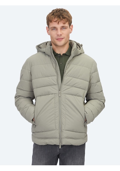 Kip Haki Regular Fit Kapüşonlu Casual Dokuma Mont Haki -
