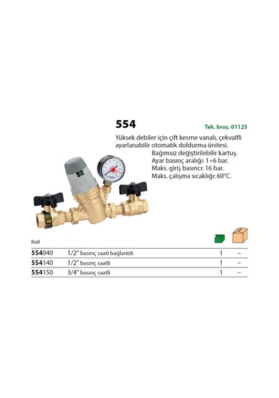 Caleffı 3/4" 1-6 Bar Ayarlanabilir Kazan Dolum Ünitesi