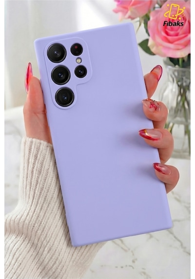 Fibaks Galaxy S22 Ultra Kamera Korumalı Içi Kadife Lansman Uyumlu Kılıf Lila