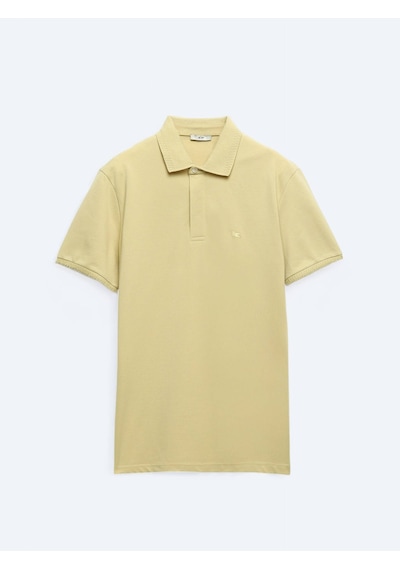 Kip Limon Küfü Düz Polo Yaka %100 Pamuk T-shirt Koyu Mint Yeşili Mint