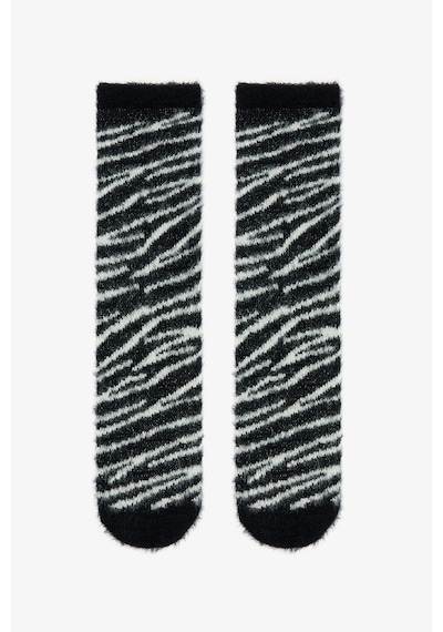 Penti Beyaz Zebra Desenli Ev Soket Çorabı