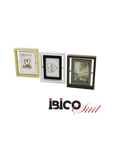 İbico İ12-037 Ahşap Resim Çerçevesi 15x10cm 2.çerçeve 17x21cm 6"x4" Döner Çerçeve 2in1 Resimlik - 24'li Paket