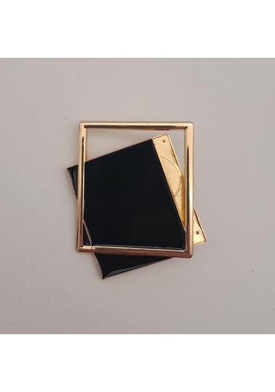 Angel Çanta Aksesuar Light Gold Çerçeve Model Siyah Renk Mıknatıslı Kilit